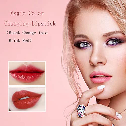 Color Changing Lipstick - Black to Brick Red Moisturizing Lip Balm for Women - Variation: Black