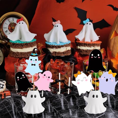 Halloween Ghost Centerpiece Sticks - 14 Pack Spooky Table Decorations for Parties