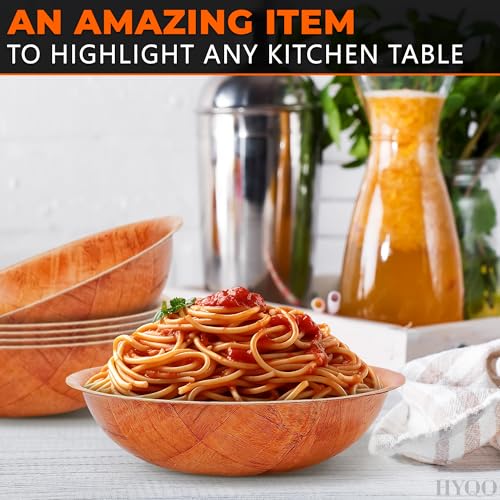 Wooden Salad Bowls Set of 6 - 7.9 Inch, Stackable, Light & Durable Kitchen Serveware