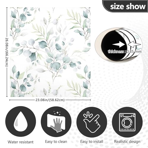 Eucalyptus Leaves Refrigerator Magnet Cover Sticker 23x26 in - Decorative Dishwasher Panel