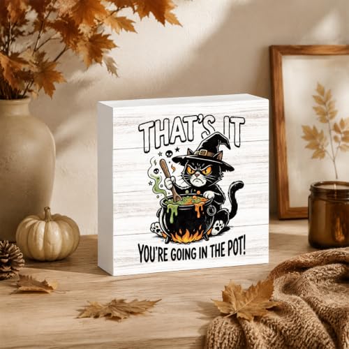 Halloween Witch Cat Sign Indoor Decoration Pot Variation of THIS Listing