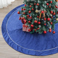 Blue Velvet Tree Skirt 72 Inch for 7.5-12 Ft Christmas Trees - Luxury Holiday Decor - Blue / 72inch