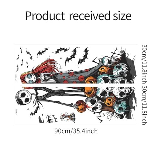 Halloween Ghost Bride Skeleton Wall Decals - Peel & Stick Spooky Wall Art for Parties