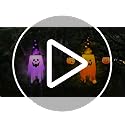 Halloween Outdoor Decorations 2 Pcs Glowing Ghost Witch Hats Hanging Decor - Variation of Ghosts Decor