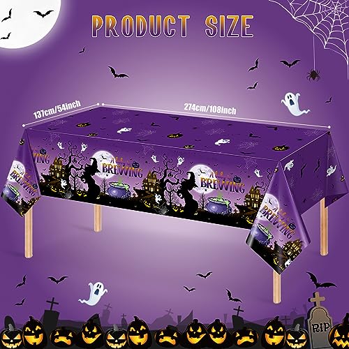 Baby Shower Tablecloth 3 Pack Halloween A Baby Is Brewing 54x108 Inch - Gender Reveal Decor