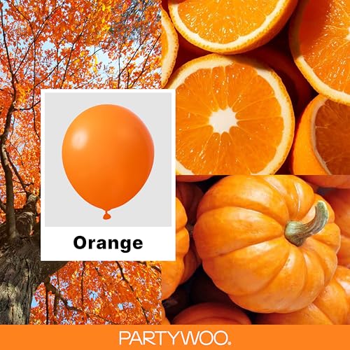 PartyWoo Fall Color Orange Balloon Set - 127pcs with Variation PRO Orange-y9