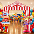 Carnival Circus Party Decorations Set with Tent Sign Clowns and Signboards