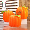 Carved Pumpkin Flameless Candles Set of 3 - Realistic Fall Halloween Decor