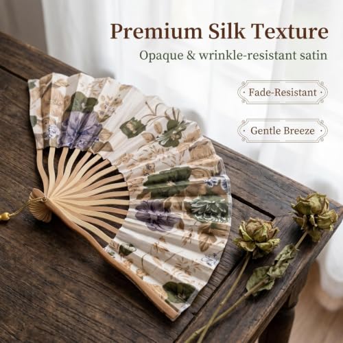 White Handheld Bamboo Fan for Dancing Wedding Party Decoration - Chinese Design
