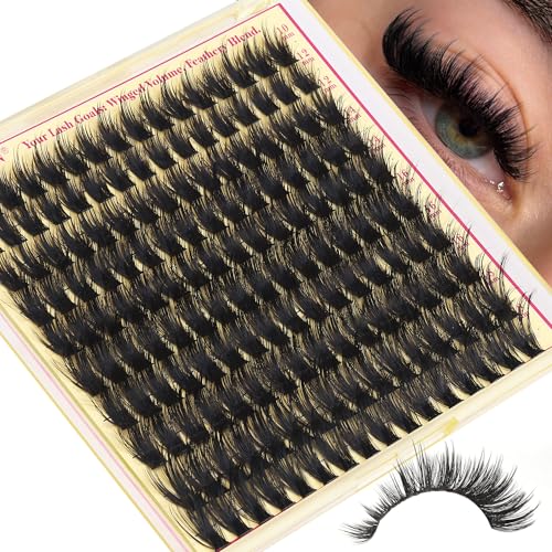 Lash Clusters -C Wispy Spikes 160D 10-18mm DIY Lash Extensions, Natural & Dramatic