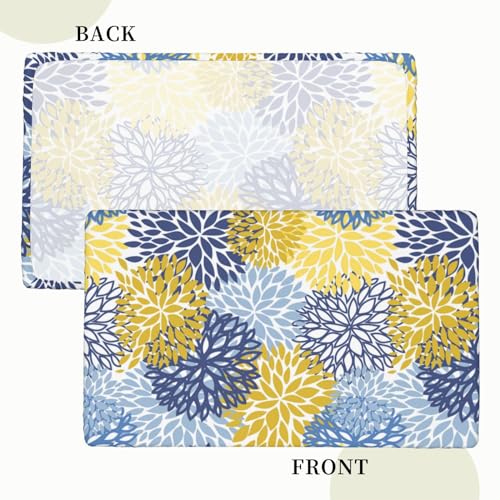 Fiokroo Rectangle Tablecloth 48x30 Inches with Chrysanthemum Flowers - Waterproof & Wrinkle-Resistant Decor