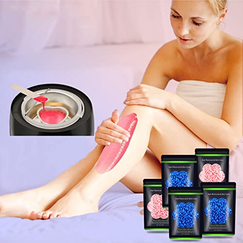 Wax Beads for Hair Removal 1.1 lb Kit - Blue & Pink Variations for Sensitive Skin