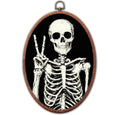 Funny Skeleton Wall Art - Halloween Oval Wall Hanging Decorations - Variation 17
