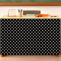 Polka Dot Table Skirt for Teacher Desk and Party Decor, Black White, 82 Inch