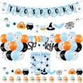 Kids Halloween Birthday Decorations Set with Banner Balloons Cake Toppers