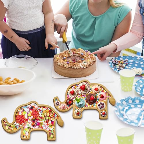 Elephant Baby Shower Charcuterie Boards Set of 2 - Wooden Serving Trays