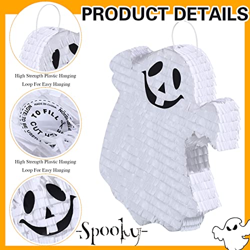 Halloween Ghost Piñata Set with Stick and Blindfold - Party Game Decoration