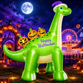 12FT Giant Halloween Inflatable Dinosaur with Pumpkins & Lights