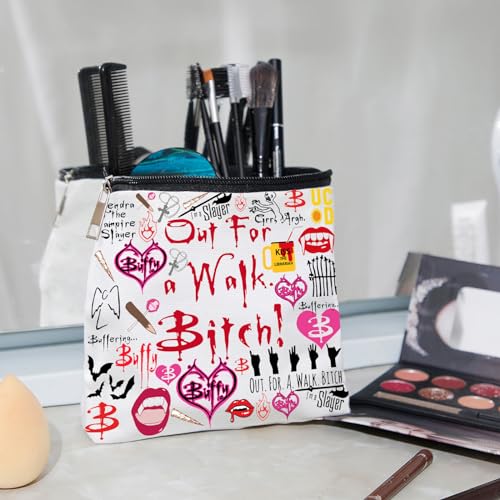 Buffy Inspired Makeup Pouch Bag - Vampire Slayer Cosmetic Bag Halloween Gift - Variation B