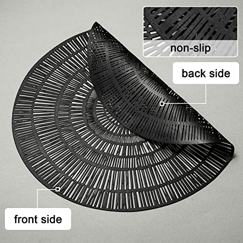 Vinyl Placemats Set of 6 - 15 Inch Metallic Heat-Resistant Table Mats for Dining