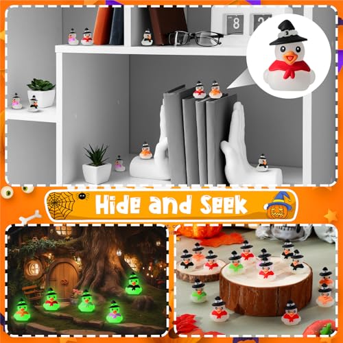 100 Pcs Glow in Dark Halloween Duck Mini Figurines Small Luminous Ducks for Garden & Party Decor - Variation of THIS listing