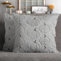 Gray Pumpkin Fall Pillow Covers 18x18 Set of 2 - Faux Fur Decor