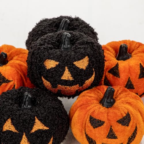 Black & Orange Halloween Pumpkin and Ghost Decor Set - Small Cute Autumn Decorations