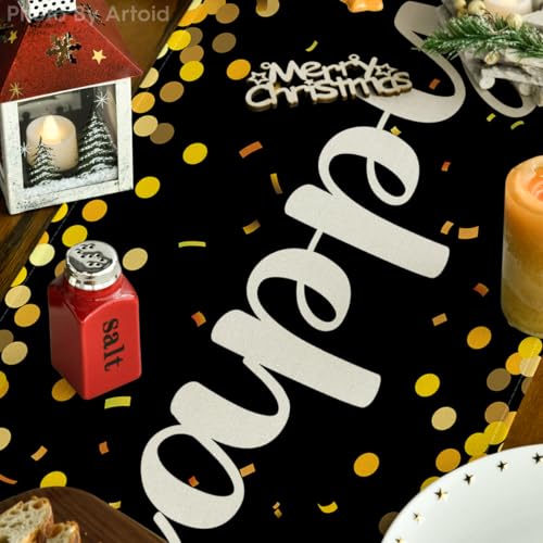 Polka Dot Happy New Year Table Runner 13x72 Inch Kitchen Dining Decor