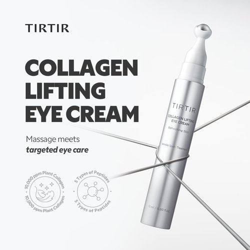 TIRTIR Collagen Lifting Eye Cream - Roller Applicator, Wrinkle Spot Treatment, Revitalizing Moisturizer,Tightening Under Eye For Wrinkles,Fine Lines, Under Eye Bags, Lift Treatment For Men & Women