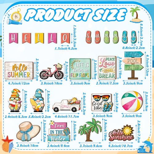 Summer Tiered Tray Decor Set with Flamingo Gnome - 26 Pieces