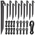 Inflatable Stakes Kit for Yard Decorations - Heavy Duty Ground Stakes, Ropes & Hooks, Outdoor Tie Down Set for Christmas & Halloween