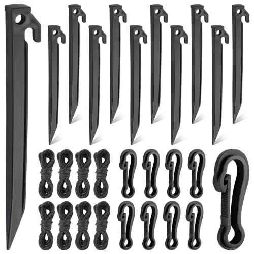 Inflatable Stakes Kit for Yard Decorations - Heavy Duty Ground Stakes, Ropes & Hooks, Outdoor Tie Down Set for Christmas & Halloween