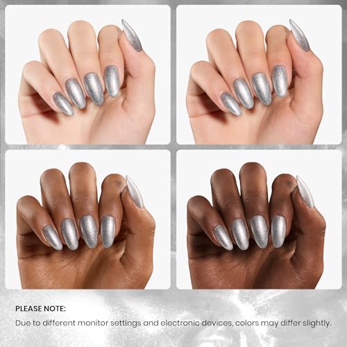 Pearl Silver Glitter Gel Nail Polish - Long Lasting Sparkle & Shimmer - 15ML - Silver Dancefloor Variation