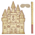 Fullhawl Castle Piñata Set - Retro Castle Party Decorations with Stick & Blindfold