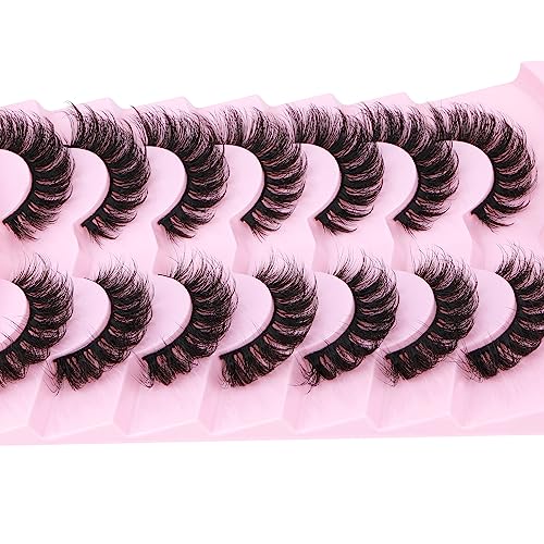 Wispy Cat Eye Mink Lashes - 15mm Natural Look False Eyelashes - E - Wispy