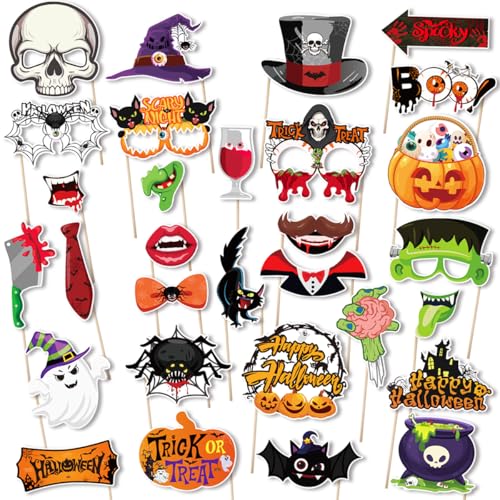 Halloween Photo Props Kit - 30pcs Funny & Spooky Costume Accessories - Variation: Halloween