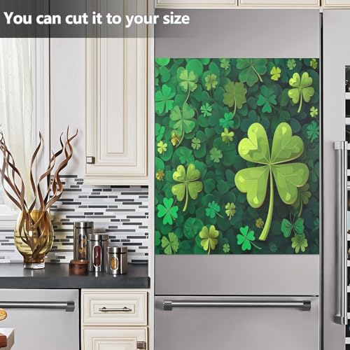 Kitchen Refrigerator Magnet Cover - Waterproof Holiday Clover Decor, 23x26 Inch