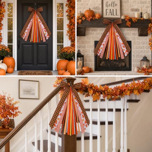 Autumn Fall Wreath Bow Set - 11.8 x 23.6 Inches Thanksgiving Decor - Autumn/Fall 2