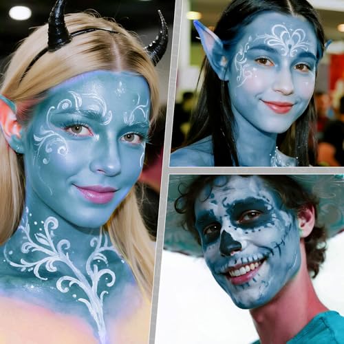 Light Blue Water-Based Face Paint for Halloween - Vibrant, Fast-Drying 1 oz - Variation of THIS listing