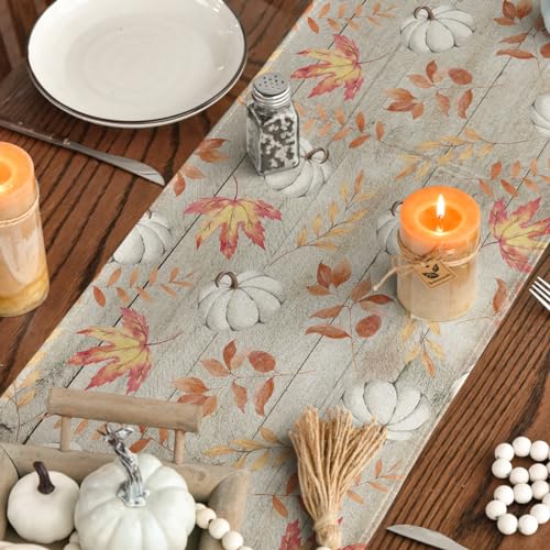 Artoid Mode 13x72 Inch Fall Table Runner Beige Home Decor Party Table Linen
