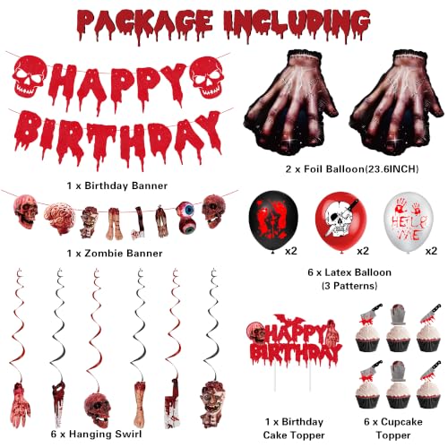 Halloween Zombie Party Decorations Set - Horror Themed Birthday Supplies