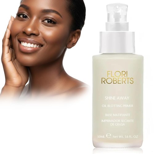 Shine Away Oil Blotting Primer by Flori Roberts, Long Lasting Oil and Shine Control, Flawless Complexion for Women of Color or Darker Skin Tones
