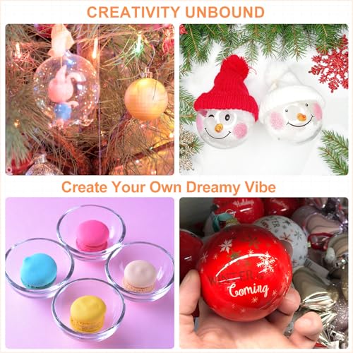 1.6 Inch Clear Plastic Ornament Ball with Wire - 5 Pack Christmas & Party Decorations