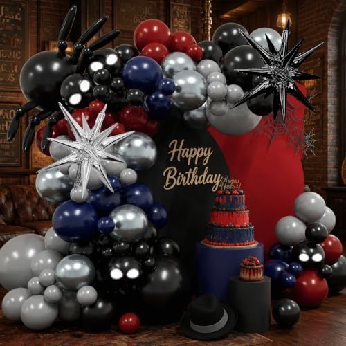 Balloon Arch Kit 130Pcs Superhero Spider Theme Party Decorations for Birthdays & Halloween