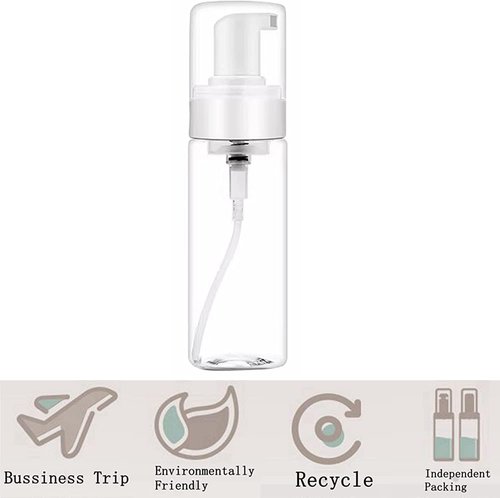 Foaming Dispenser Bottle,3Pcs 7oz/200ml Transparent Empty Spray Bottles Plastic Foam Pump Bottle Travel Soap Bottle Soap Foam Bottle Portable Foam Bottle for Hand Soap,Lash Cleanser