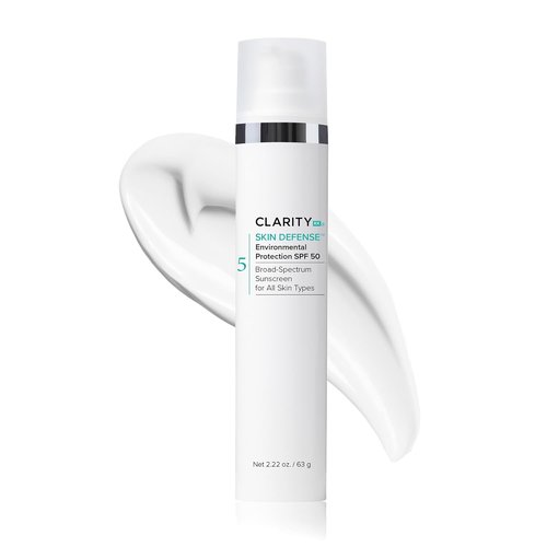 ClarityRx Skin Defense SPF 50 | Natural Plant-Based Moisturizing Sunscreen with Zinc & Hyaluronic Acid (2 Oz)