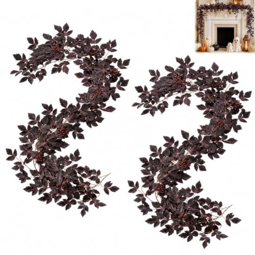 Fall Garland Set - 2 Pack 6 Ft Autumn Leaves for Home Decor