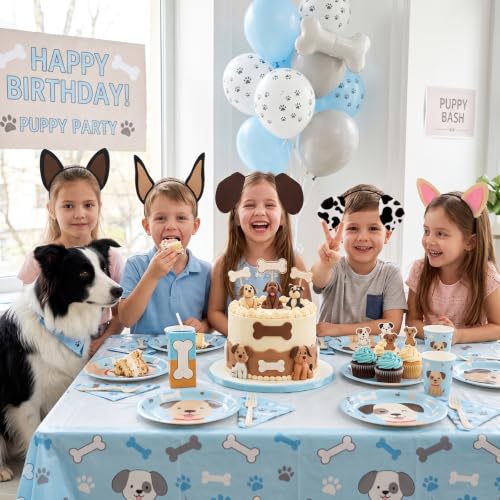 15-Pack Puppy Dog Ear Headbands for Kids & Adults Birthday Party