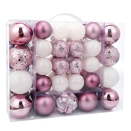 87pcs Christmas Ball Ornaments Set - Shatterproof Lilac Holiday Decorations with Gift Package