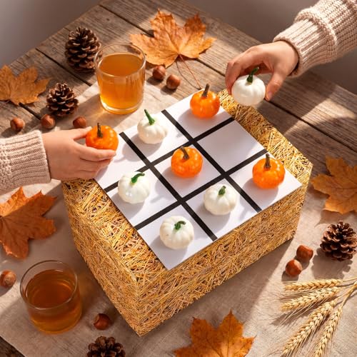 Halloween Pumpkin Tic Tac Toe Game Set - Indoor Outdoor Fall Party Game